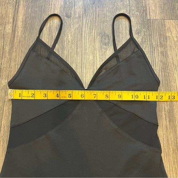 Zara Black V Neck Bodysuit Strappy Sheer Cutout Snaps Closure Evening Size S - Picture 11 of 12